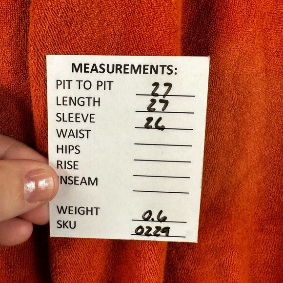 Victoria's Secret Pink Varsity Terry V-Neck Long Sleeve Orange Sweater Size XL - Picture 12 of 12